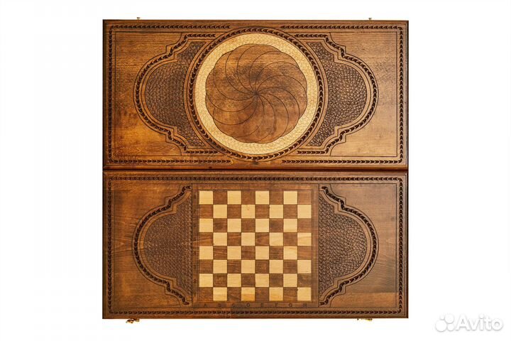 Нарды резные Солнечное затмение 61 х 61 см бук Армения 62440