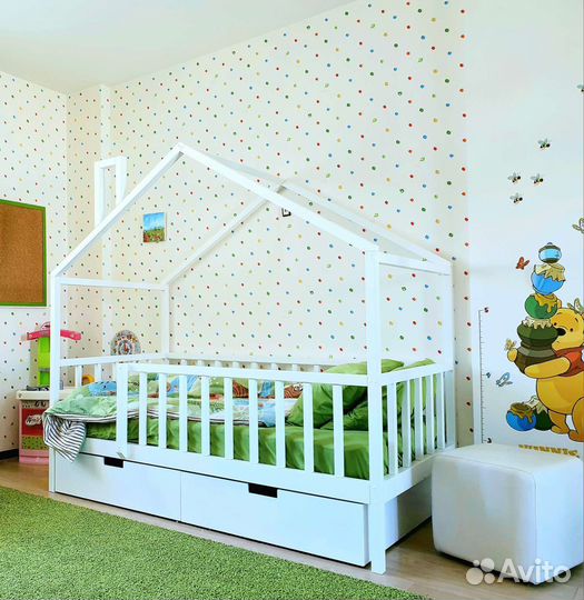 Детская кровать, кроватка домик + матрас 190*90