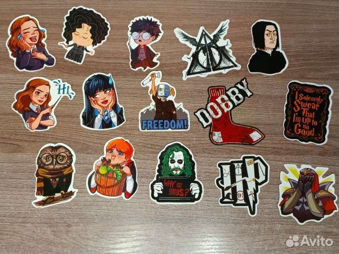 Наклейки стикеры Гарри Поттер набор