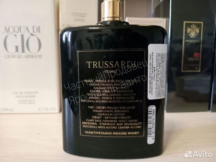 Trussardi uomo 100ml edt оригинал тестер lot*T9910