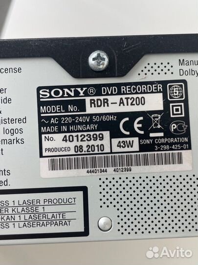 Sony Dvd рекордер