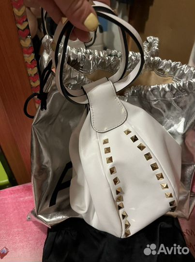Сумка белая натуральная кожа новая ASH