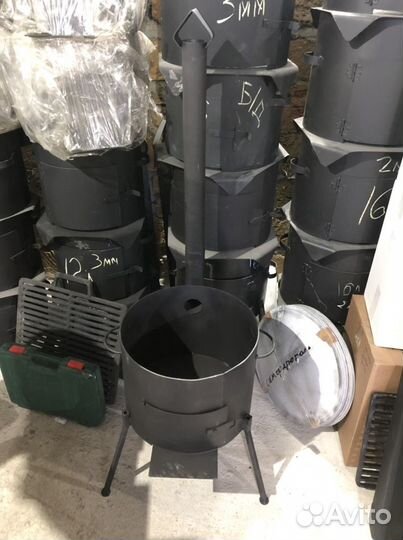Печь под казан на 10л. подходит для дома и дачи