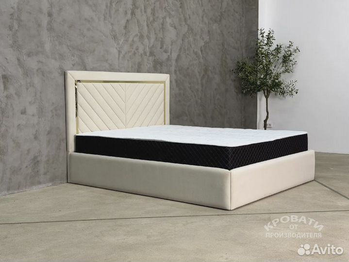 Кровать новая двуспальная дизайнерская с мягким изголовьем 200x200
