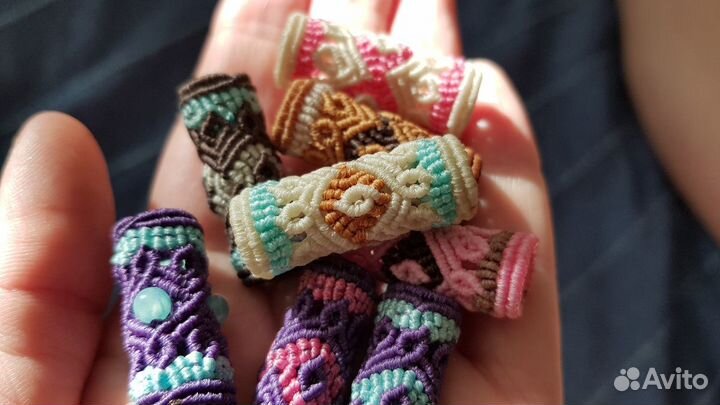 Дредобусины макраме хендмейд микс цветов