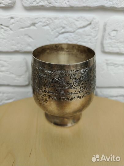 Серебряный стакан, стопка, рюмка, бокал