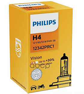 Лампа H4 12V 55/60 (+30%) 12342PRC1 Philips