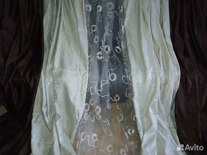 Шторы и тюль (комплект 3 шт)