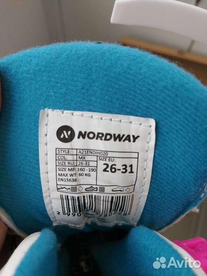 Коньки nordway детские раздвижные 26-31р