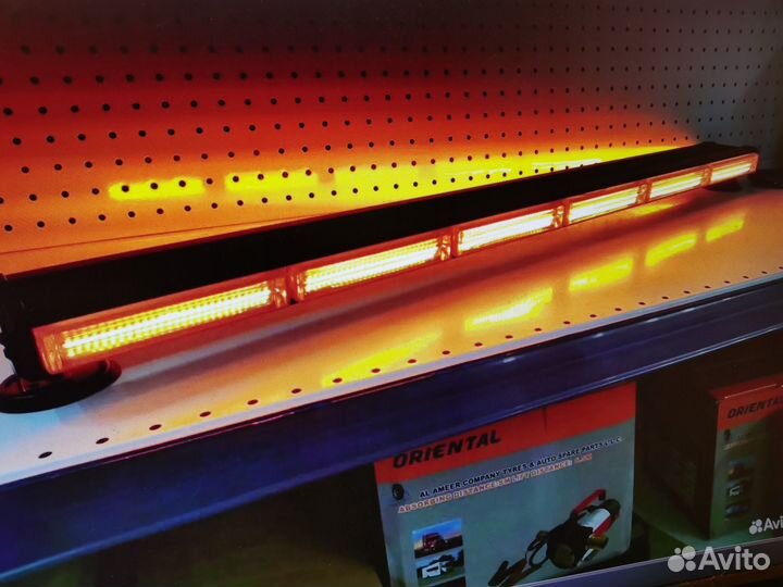 Мигалка сторобоскоп желтая 90см 12/24в