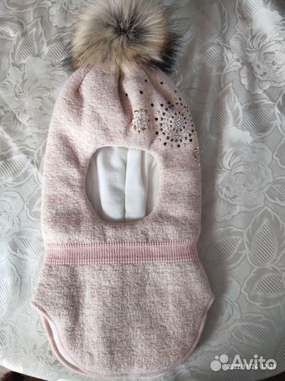 Шапка шлем для девочки 54 зима