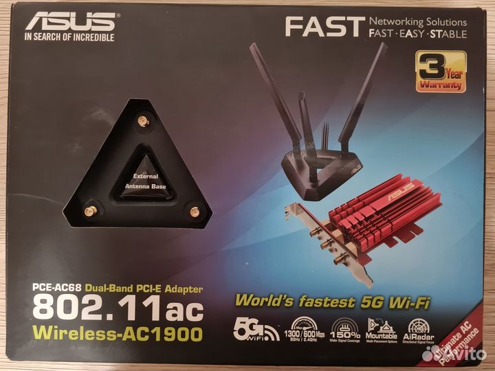 Wi-Fi адаптер asus PCE-AC68