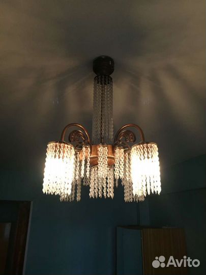 Люстра + светильник бра хрусталь СССР