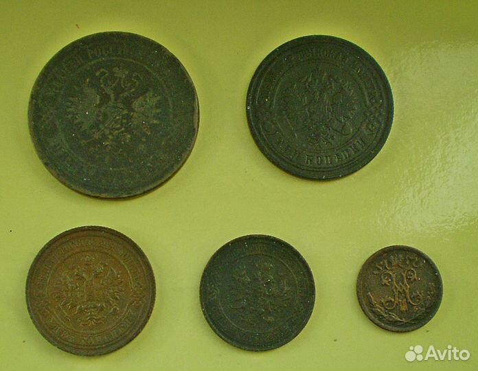 Монеты медь царской России 5 шт. оригиналы