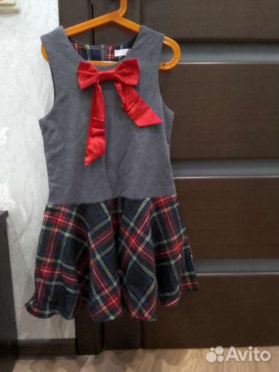 Школьный сарафан 134 140 серый