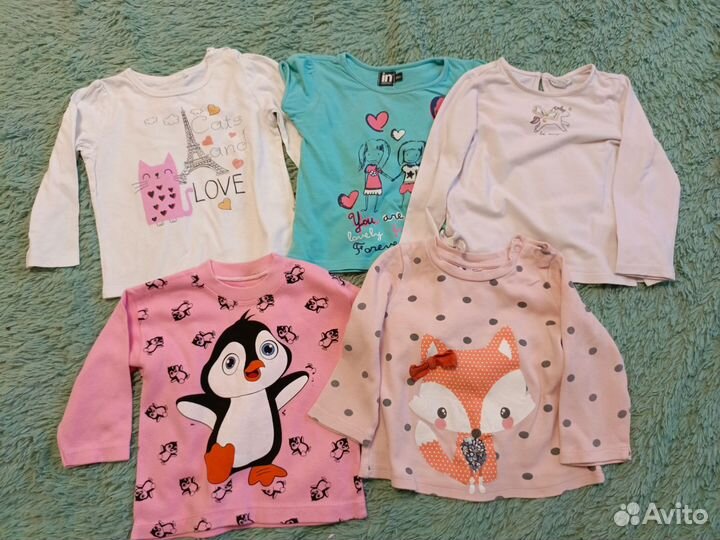 Большой пакет вещей на девочку 74-86р