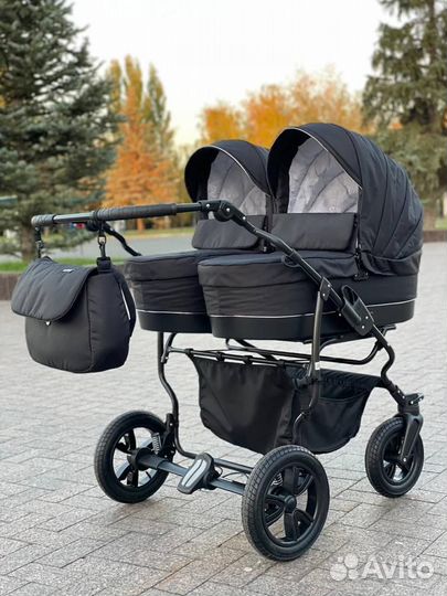 Коляска для двойни Mikadо (3в1), ширина - 77 см