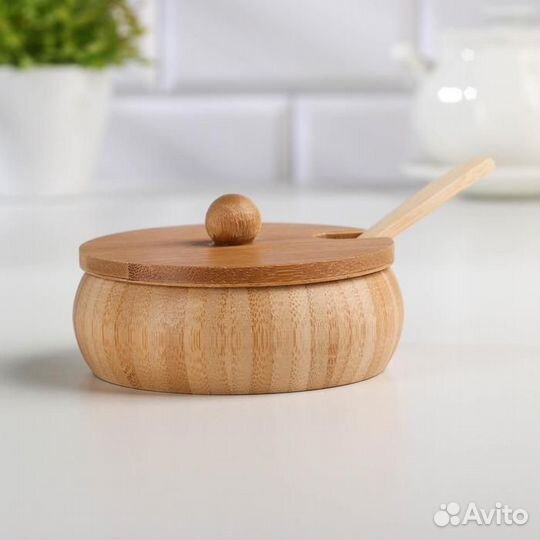 Сахарница «Полосы», 180 мл, 10,56 см, с ложкой