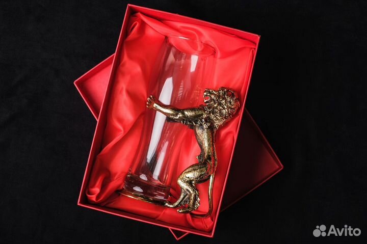 Подарочный премиум бокал для пива Лев в коробке