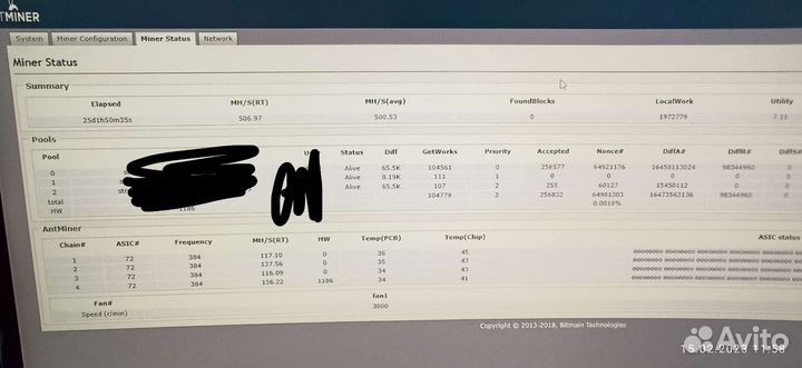 Asic Bitmain antminer L3++