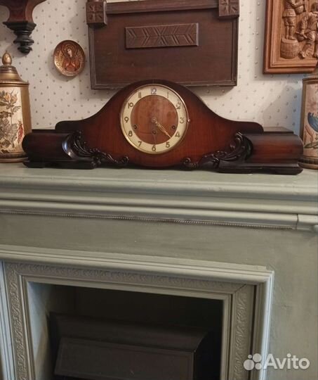 Старинные четвертные каминные часы Suevia бронь
