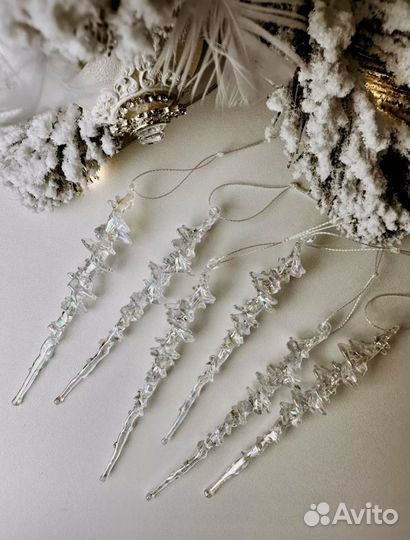 Елочное украшение набор / игрушки сосульки