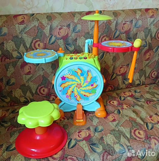 Детская барабанная установка + стульчик