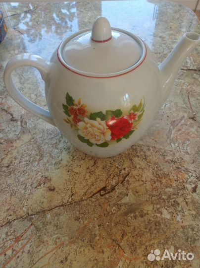 Чашка блюдце чайник большой