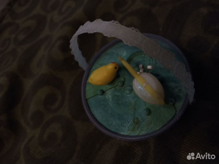 Ретро редкая игрушка ведерко с курочками СССР