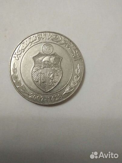 Тунис 1 динар 2007г