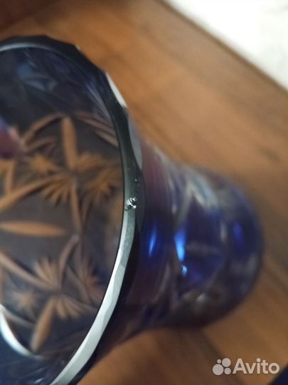 Ваза для цветов цветной хрусталь