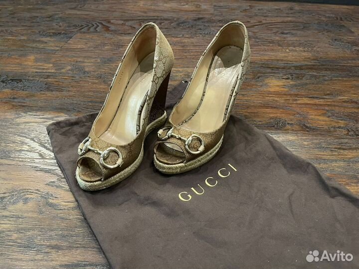 Туфли на танкетке Gucci 37 оригинал