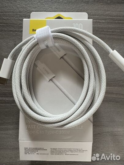 Кабель baseus type c плетеный под apple 2 m 100w