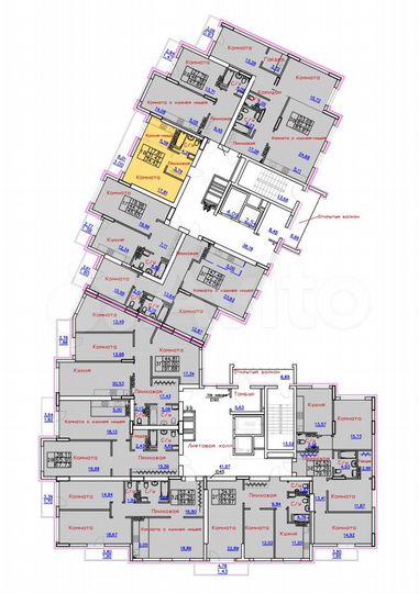 Квартира-студия, 34,4 м², 9/13 эт.