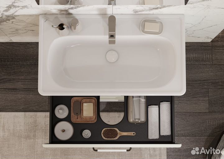 Тумба для ванной Нео Классика Белый Камень 85 см