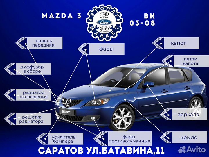 Противотуманные фары mazda 3 bk