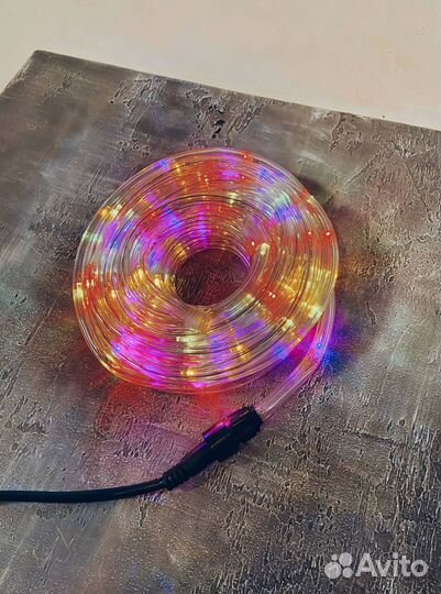 Освещение фасада. Монтаж. Гирлянда дюралайт