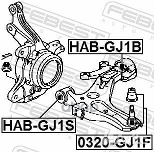 HAB-GJ1B сайлентблок переднего рычага задний H