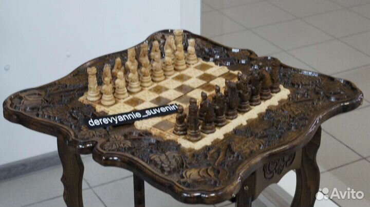 Шахматный столик 3в1 нарды, шахматы, шашки