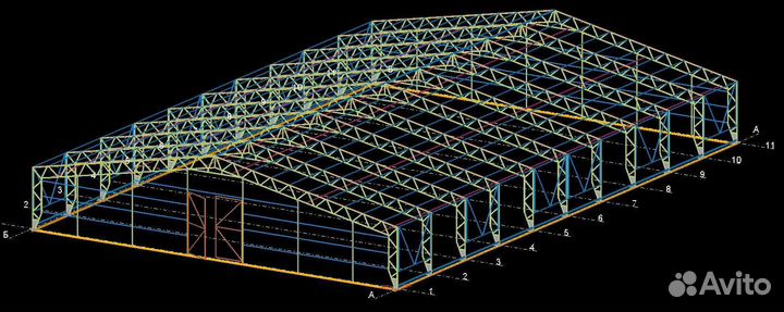 Каркасный тентовый ангар быстровозводимый ангар
