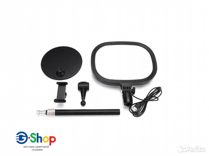 Настольная кольцевая плоская лампа с держателем