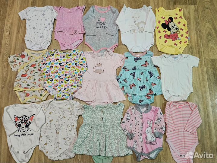 Пакет боди и шапок с 0 до года