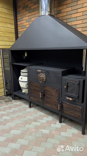 Мангал с зонтом