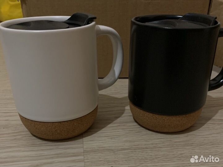 Кружка керамическая с пробковой подставкой