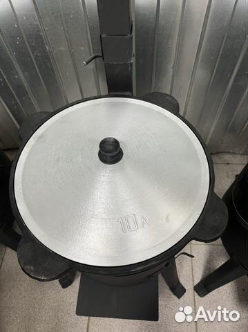 Казан узбекский 10л и печь с трубой и дверцей