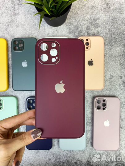 Матовые стеклянные чехлы для iPhone 11/12/13/14