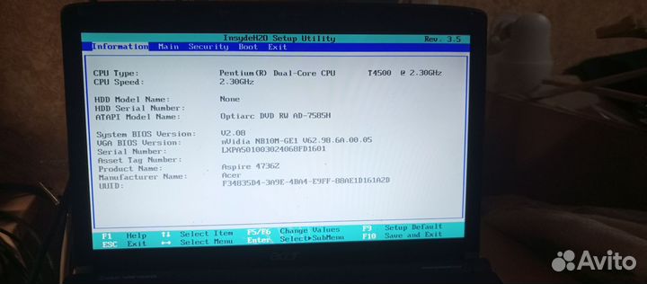 Ноутбук Acer aspire 4736