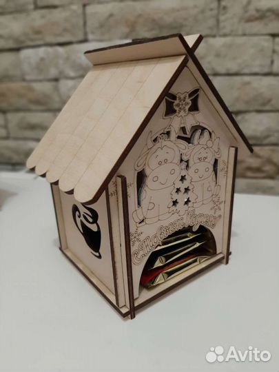 Чайный домик, подарок, новый год, из дерева