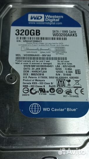 Жесткий диск Barracuda 1 Tb. Western digital 320