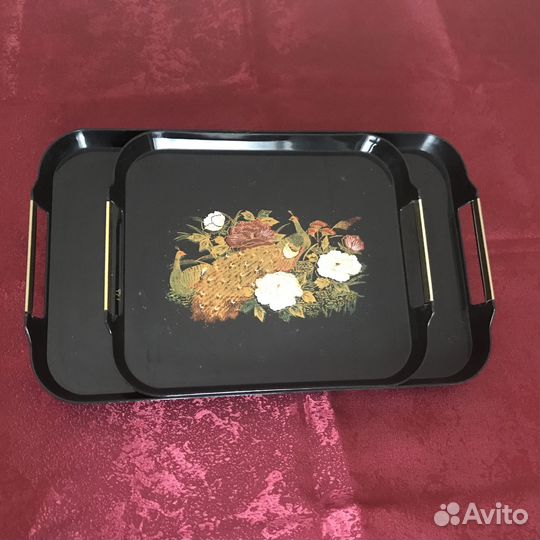 Набор декоративных подносов, металл с покрытием